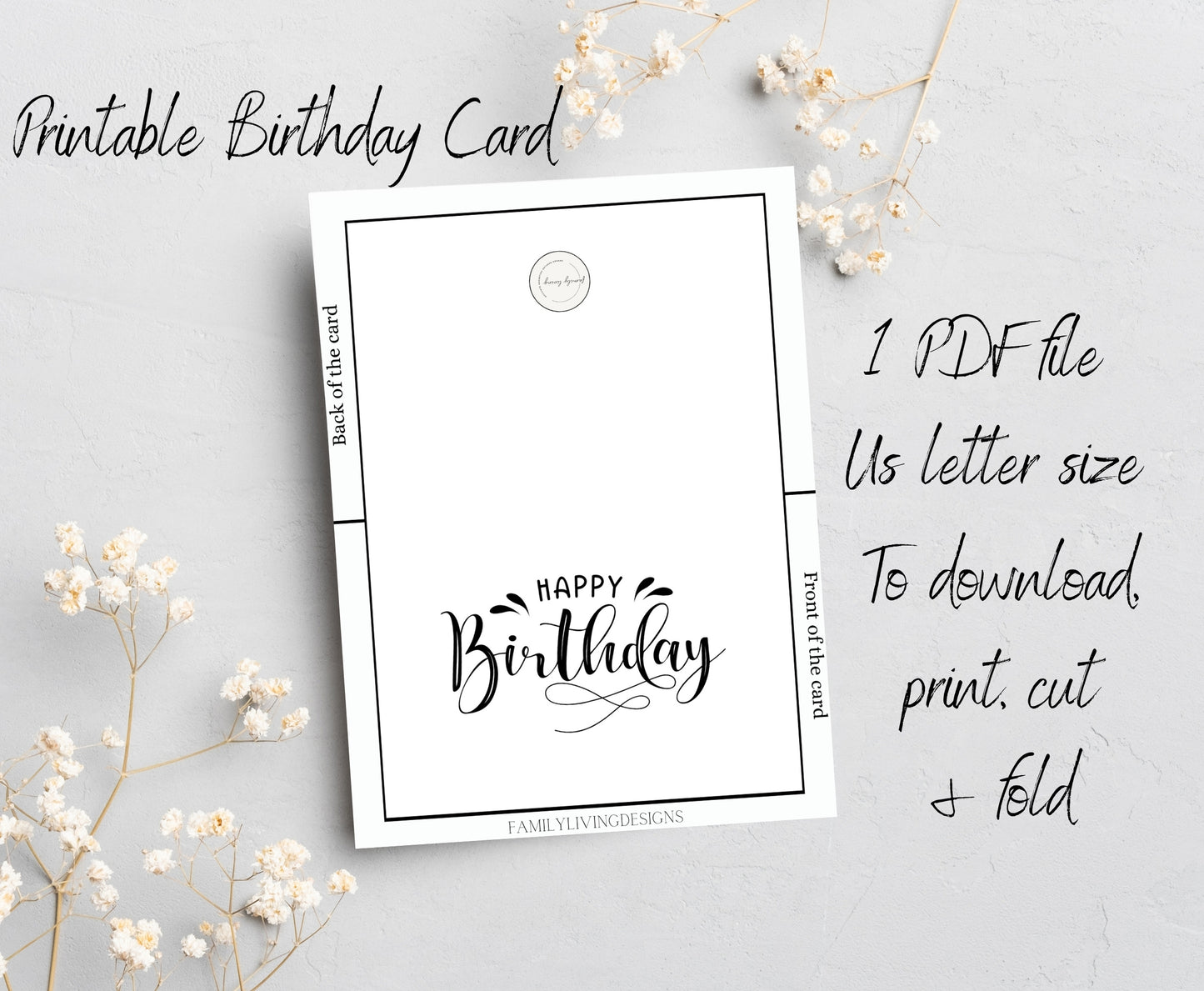 Printable Birthday Card 7x5