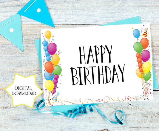 Printable Birthday Card 7x5