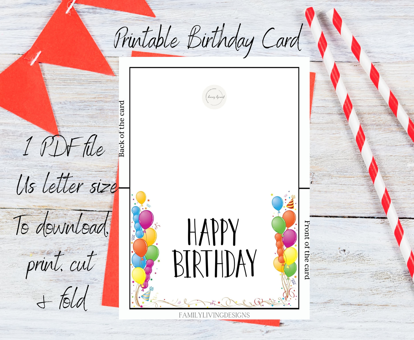 Printable Birthday Card 7x5