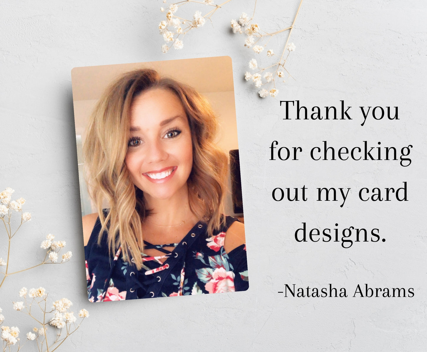 Printable Thank You Cards, 7x5 in card