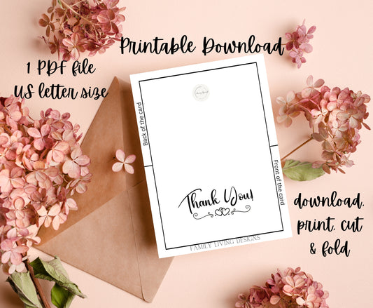 Printable Thank You Card 7x5