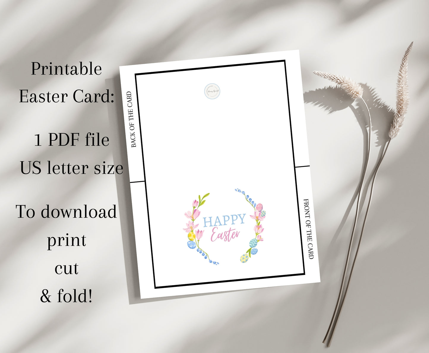 Printable 7x5 Easter Greeting Card