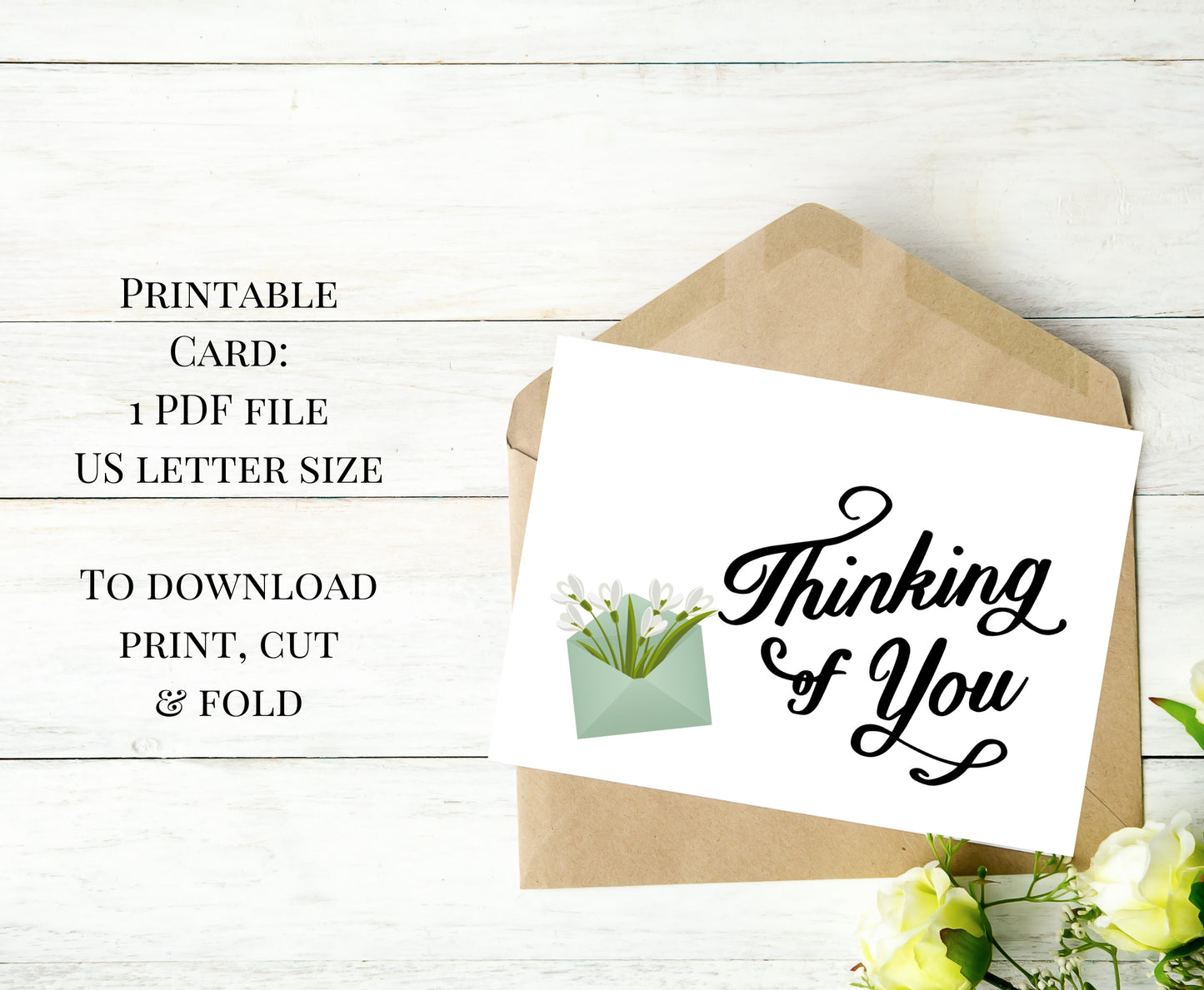 Thinking of You Printable Cards 7 x 5