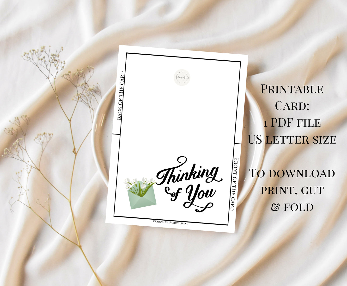 Thinking of You Printable Cards 7 x 5